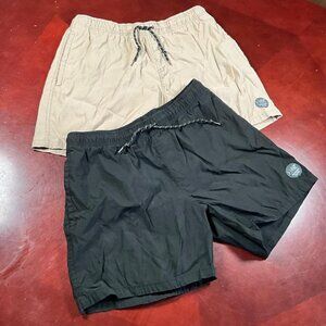 Mens Psycho Tuna Stretch Casual Shorts Lot Beige & Black (Medium)